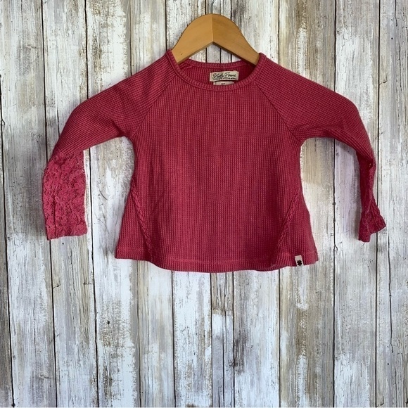 Lucky Brand Other - Lucky Brand Kids Pink Lace Sleeve Top
